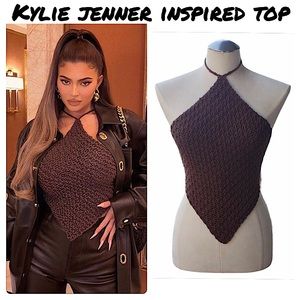Handmade crochet Kylie Jenner inspired top